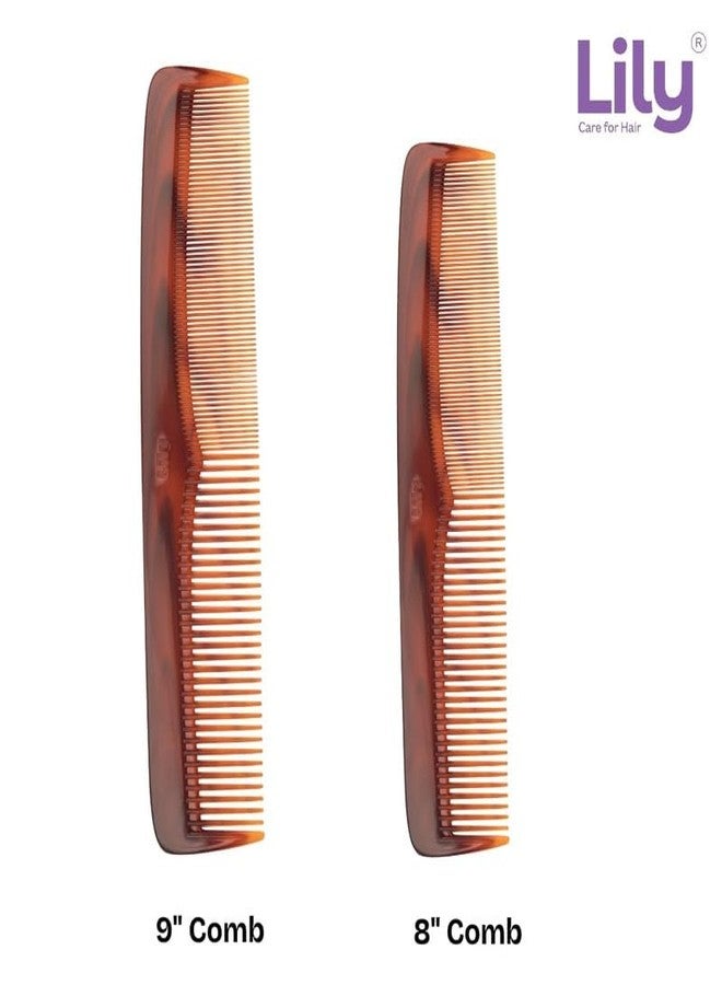 ليلي أمشاط شعر ليلي للنساء | مشط تصفيف | طقم أمشاط شعر كلاسيكي من قطعتين | طقم أمشاط مصنوع يدويًا | مشط ذو أسنان دقيقة للتصفيف | طقم أمشاط للرجال والنساء | مشط شعر غير كهربائي | طقم أمشاط للعناية الشخصية من قطعتين - Image 5