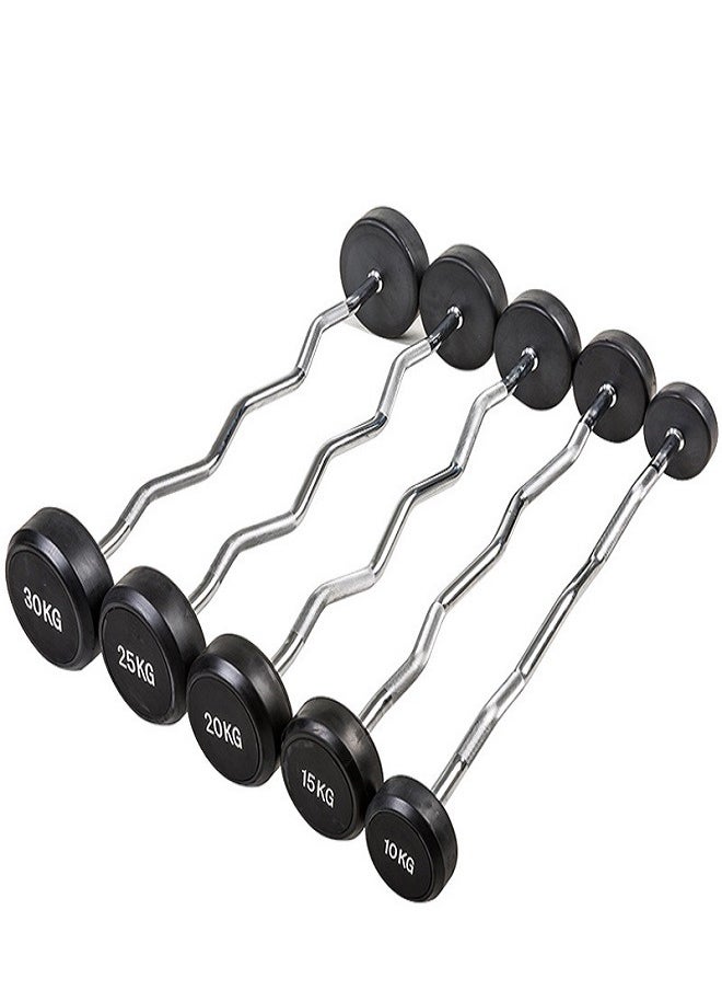 ULTIMAX Rubber Fixed Barbell Curl Bar-1 Pcs-10KG  - Image 3