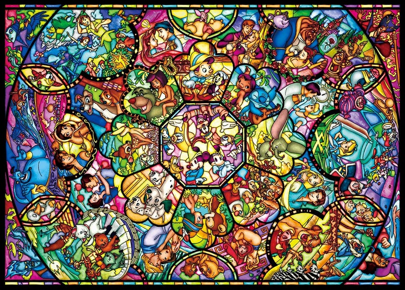 Tenyo Disney All Characters Stained Glass Jigsaw Puzzle (2000 Piece) - Image 1