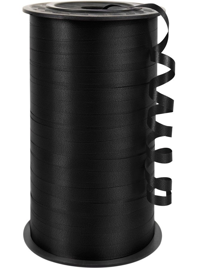 Quhora 500 Yards Black Curling Ribbon for Gift Wrapping, 1/5 inch Wide Balloon Ribbon String, Curl Decorating Florist Flower, Crafts, Wreaths, Halloween, Birthday Party, Wedding - Image 1
