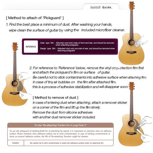 Healing Shield Healingshield Premium Acoustic Guitar Pickguard Basic Type Zebra-A - Image 4