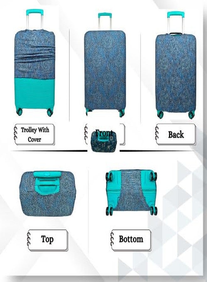 NT CREATION Printed Luggage Cover for Traveling Bag & Suitcase - Stretchable & Scratchproof Trolley Protector with Velcro Lock & Lightweight Washable Material(Suitcase Bag Not Included, Only Cover in Product) - Image 3