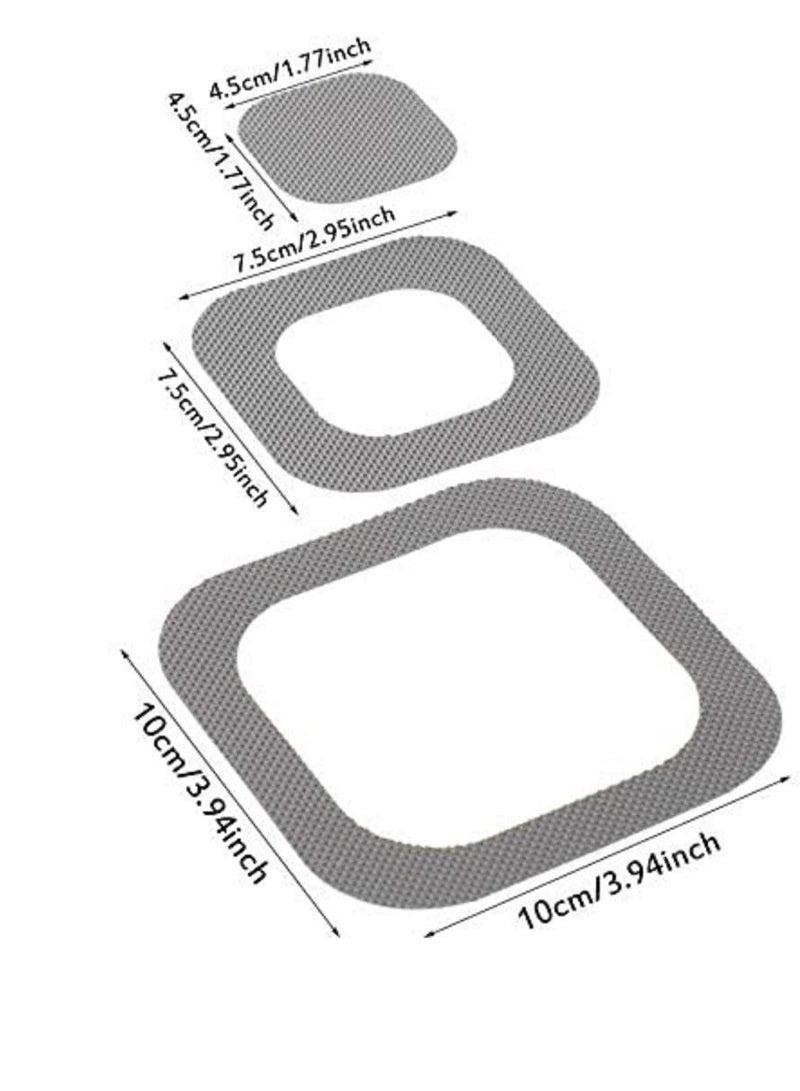 Barakah 20 Pieces Adhesive Square Bath Treads, Non-Slip Bathtub Stickers, Non-Slip Traction Decals for Tubs, Showers, Pools, Boats, Stairs (Gray) - Image 3