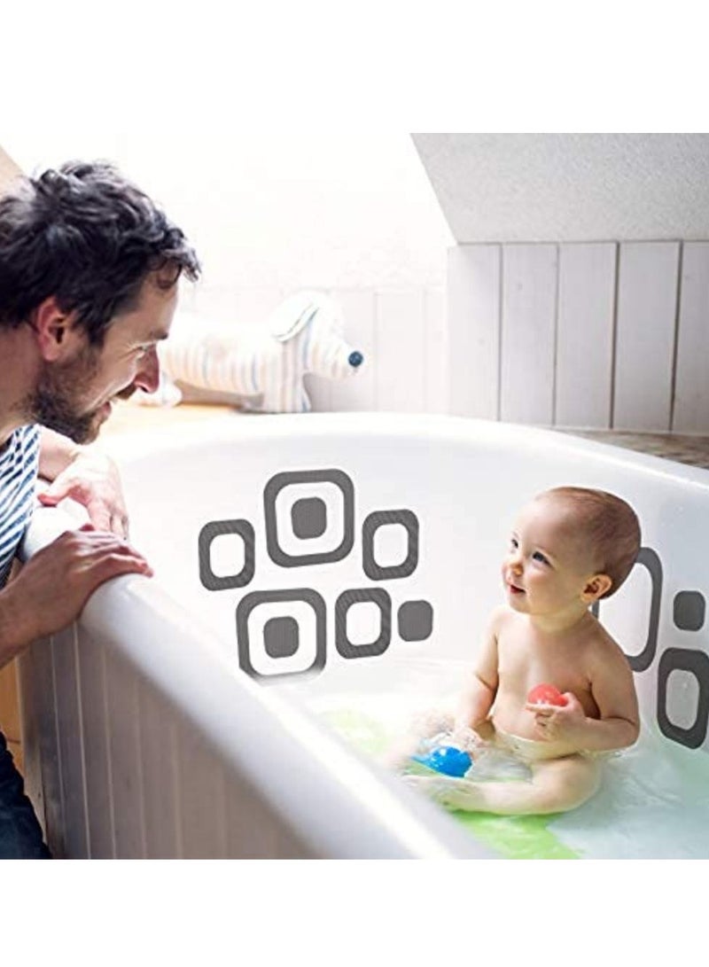 Barakah 20 Pieces Adhesive Square Bath Treads, Non-Slip Bathtub Stickers, Non-Slip Traction Decals for Tubs, Showers, Pools, Boats, Stairs (Gray) - Image 5