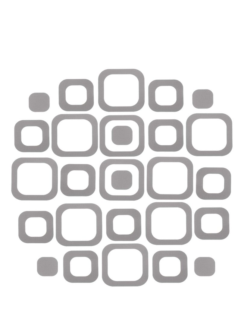 Barakah 20 Pieces Adhesive Square Bath Treads, Non-Slip Bathtub Stickers, Non-Slip Traction Decals for Tubs, Showers, Pools, Boats, Stairs (Gray) - Image 1