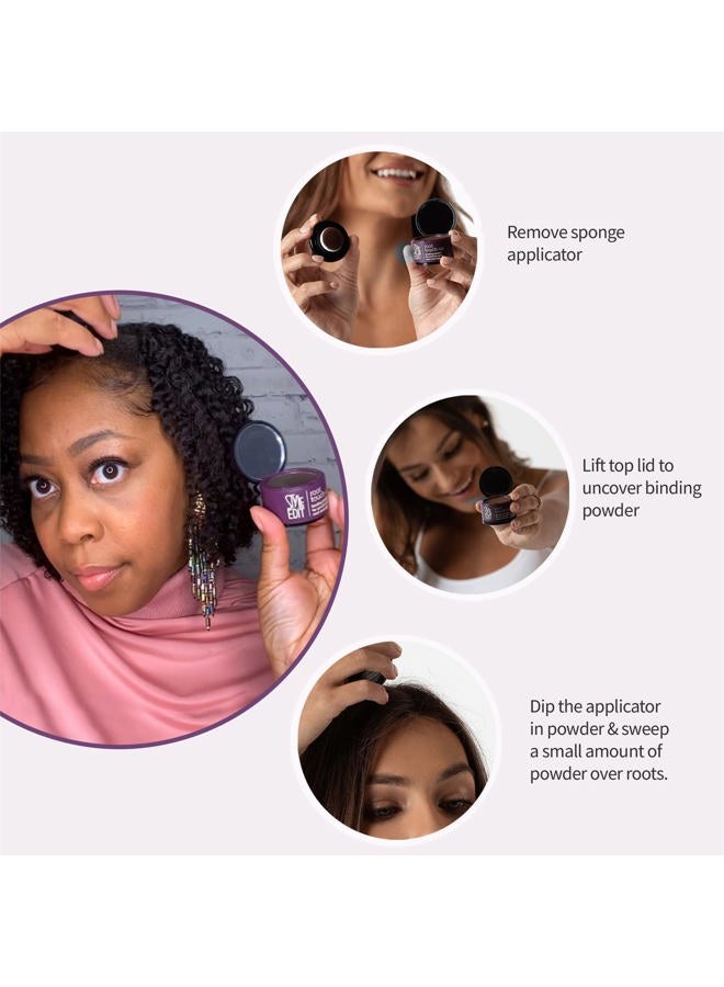 Style Edit Root Touch Up Powder by | Root Cover Up Hair Color for Gray Hair Coverage | Root Concealer for Black Hair | Mineral Infused Binding Hairline Powder | Free Brush Included – Mini Hair Brush - Image 2