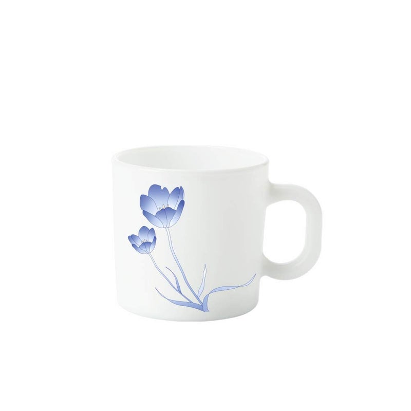 Larah by BOROSIL Tulip Opalware Tea/Coffee Mug Set of 6 pcs 180 ml Each | Microwave & Dishwasher Safe, Bone-Ash Free | Crockery Set Ideal for Daily Use & Gifting, White - Image 2