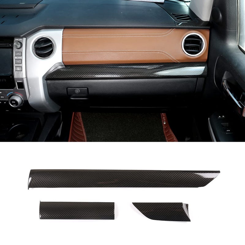 LLKUANG Central Control Dashboard Panel Decorative Panel Cover Compatible with Toyota Tundra 20142021 ABS Car Dash Panel Protective Panel Molding Accessories ABS Carbon Fiber