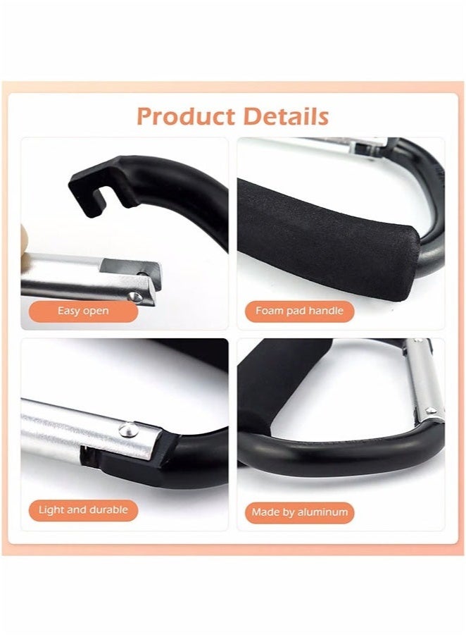 2PCS Shopping Bag Holder Handle Carrier Tool Multi Purpose Snap Hook Stroller Hook Set Organizer Accessories with Soft Foam Grip for Hanging  - Image 4