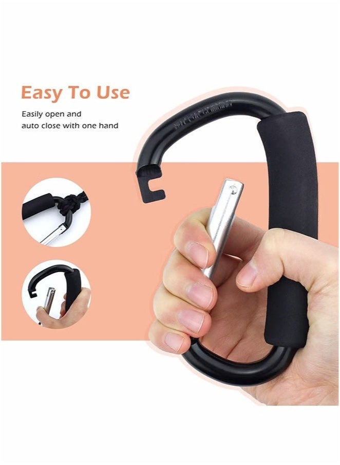 2PCS Shopping Bag Holder Handle Carrier Tool Multi Purpose Snap Hook Stroller Hook Set Organizer Accessories with Soft Foam Grip for Hanging  - Image 5