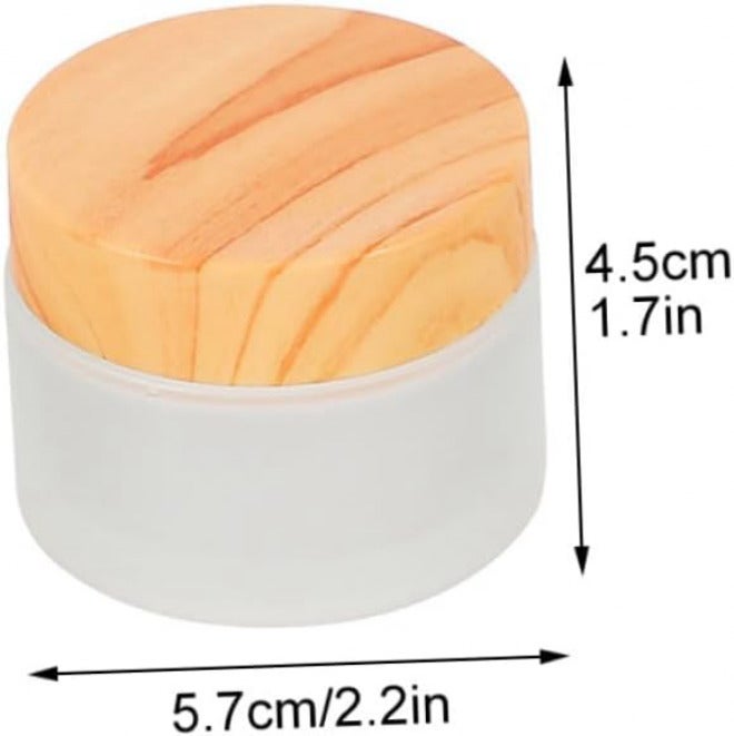 6pcs Frosted Glass Cream Jars Set, Empty Face Cream Containers with Lids, 10g 20g 30g Travel Storage Bottles for Cosmetics and Skincare Sub Packaging - Image 2