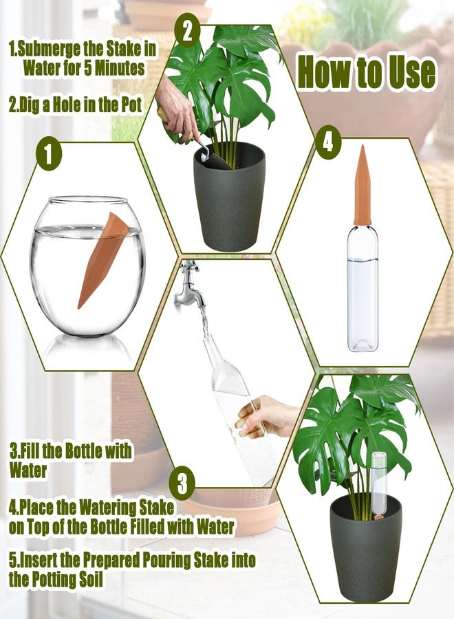 تينسكي ٨ قطع من أدوات ري النباتات، تتضمن أوتاد ري ذاتية من الطين وزجاجات بلاستيكية، نظام ري أوتوماتيكي بطيء الإطلاق، مناسب للاستخدام الداخلي والخارجي في المنزل وأثناء العطلات. - Image 5