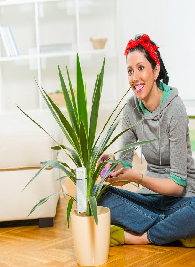 تينسكي ٨ قطع من أدوات ري النباتات، تتضمن أوتاد ري ذاتية من الطين وزجاجات بلاستيكية، نظام ري أوتوماتيكي بطيء الإطلاق، مناسب للاستخدام الداخلي والخارجي في المنزل وأثناء العطلات. - Image 4