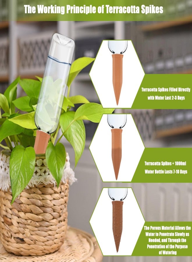 تينسكي ٨ قطع من أدوات ري النباتات، تتضمن أوتاد ري ذاتية من الطين وزجاجات بلاستيكية، نظام ري أوتوماتيكي بطيء الإطلاق، مناسب للاستخدام الداخلي والخارجي في المنزل وأثناء العطلات. - Image 3