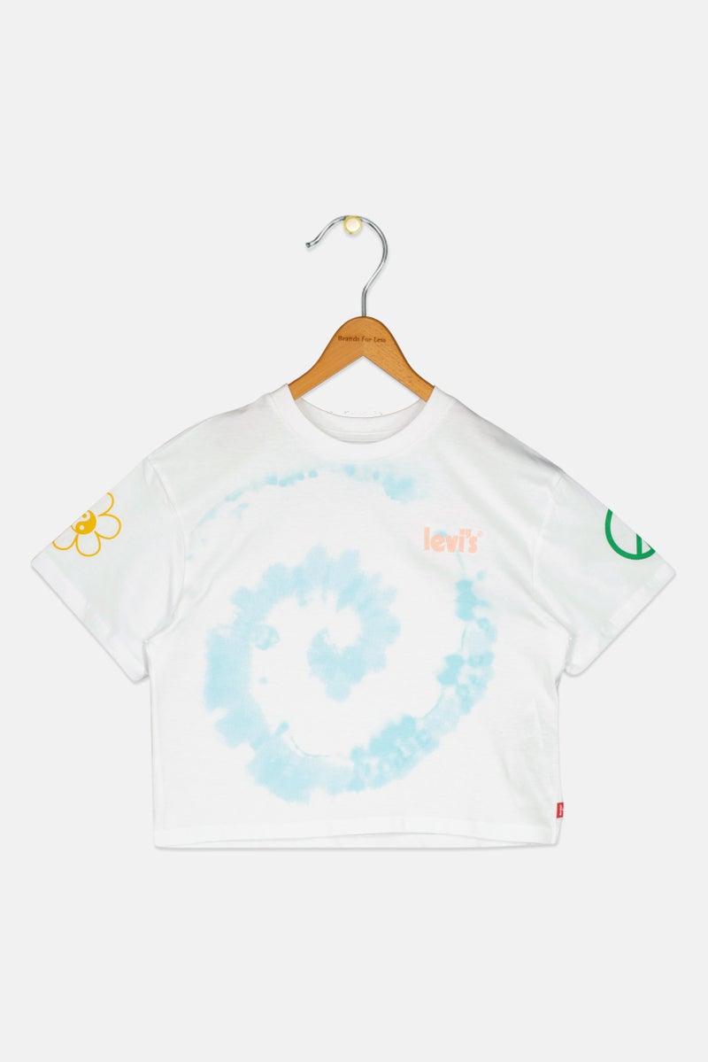 Levi's Kids Girl Embroidered Logo Short Sleeve T-Shirt, White - Image 2