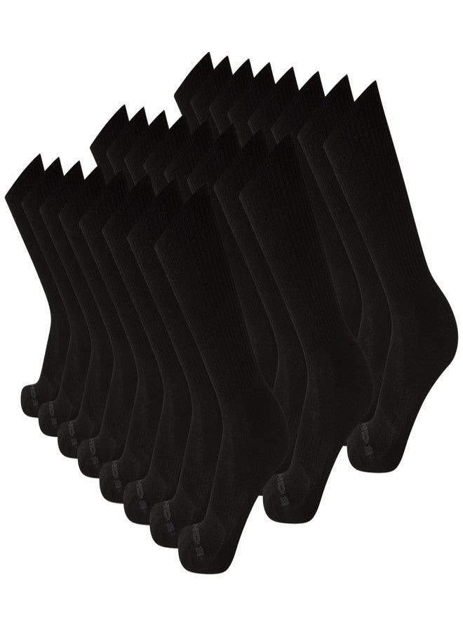 AND1 Men's Socks - Athletic Cushion Crew Socks (24 Pack), Size 6-12.5, Black - Image 1