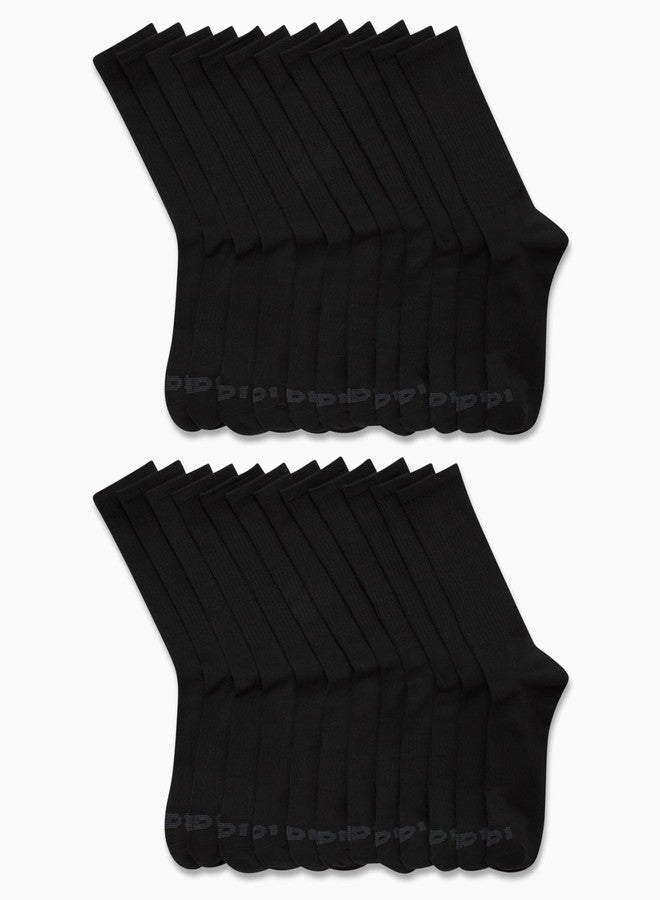 AND1 Men's Socks - Athletic Cushion Crew Socks (24 Pack), Size 6-12.5, Black - Image 4