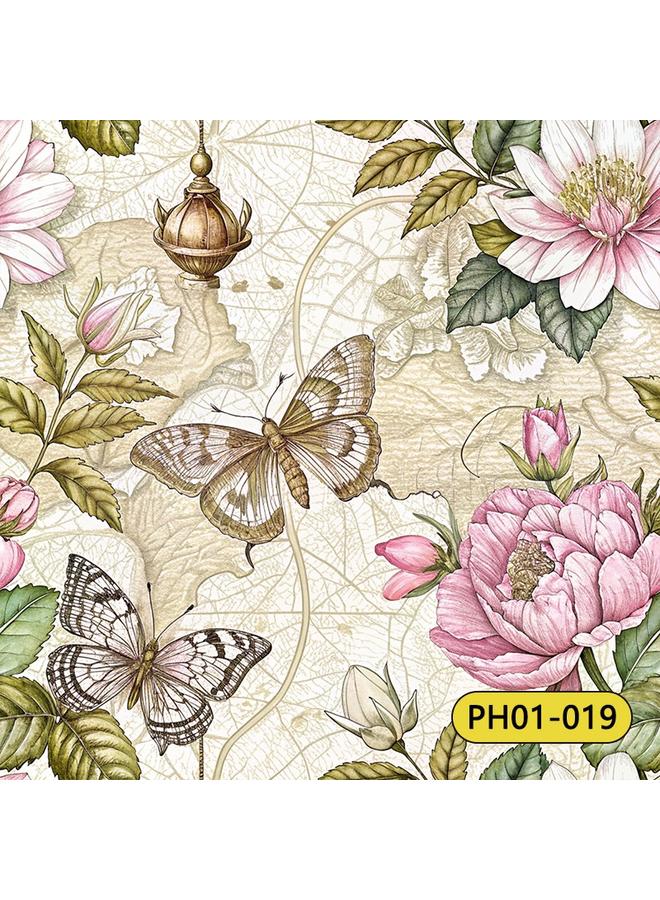 Bluejw Wallpaper Wall Stickers Plant Flower TV Background Wall Decoration High Sense Wallpaper Self-adhesive Flower Wallpaper - Image 1