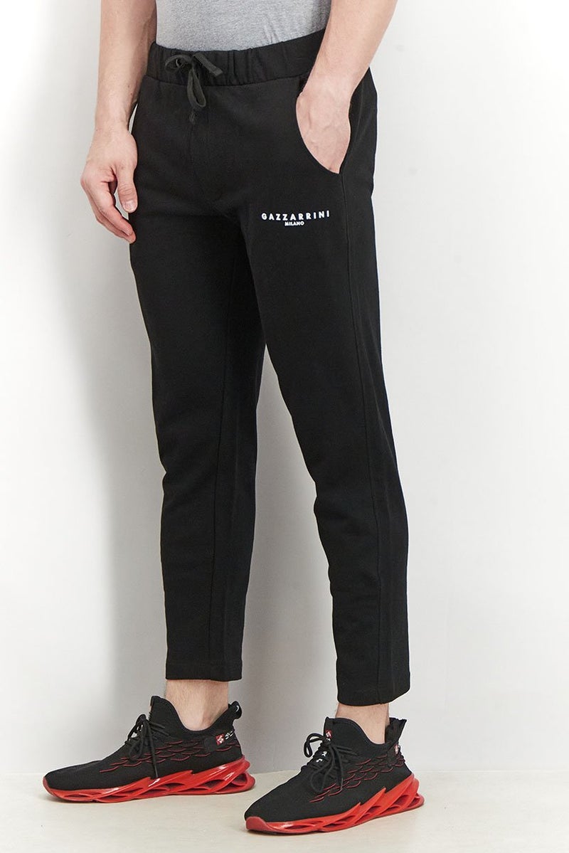 Gazzarrini Men Regular Fit Drawstring Printed Pants, Black - Image 4