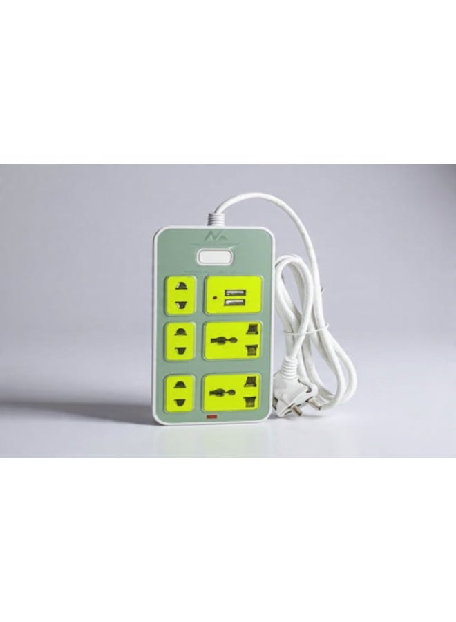 323A Compact 5-Socket Power Strip with USB – Efficient & Portable Power Solution