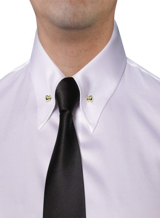 VVCome 3PCS Classic Ball Head Brass Shirt Collar Bar Tie Pins Set for Men Wedding Business with Gift Box (Barbell Head) - Image 5