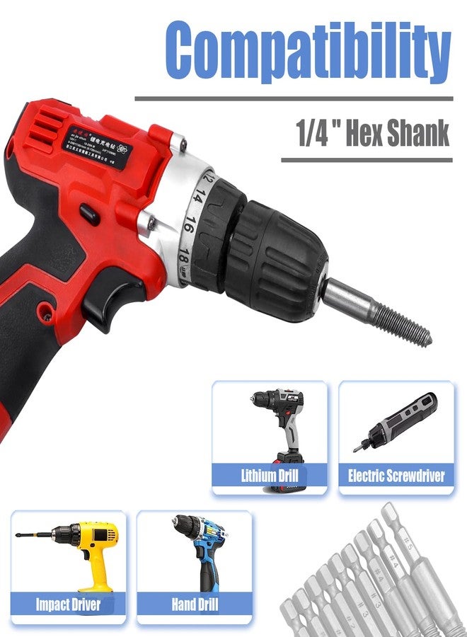 Mesee 10 Pieces Damaged Screw Remover and Extractor Set 1/4 Inch Hex Shank Broken Screw Extractor Drill Bit Screws Bolts Quick Stripped Removal Tool - Image 5