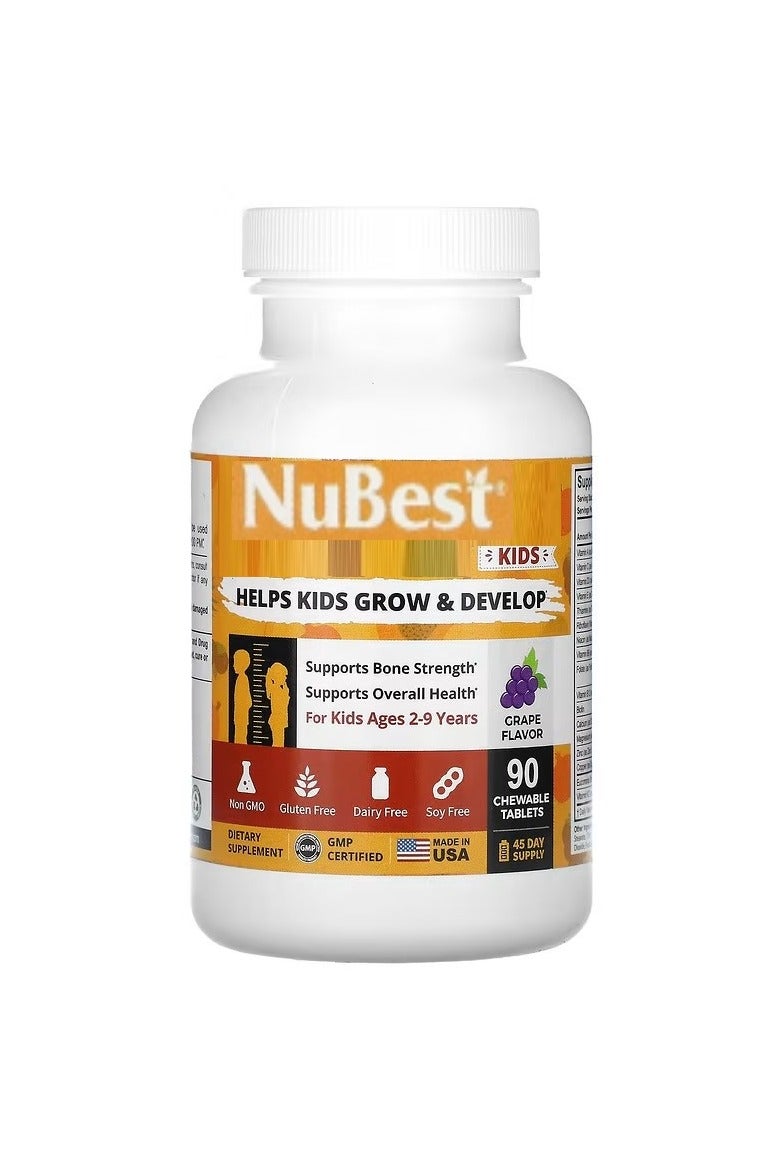 NuBest Doctor Taller, Kids Ages 2-9 Years, Grape, 90 Chewable Tablets