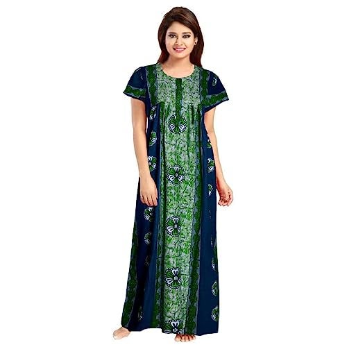 KBNBJ Nighty For Women Cotton Printed Maxi Gown Ankle Length Nighty Night Dress Gown For Women Maxi-Free Size (Pack Of 2), Assorted - Image 4
