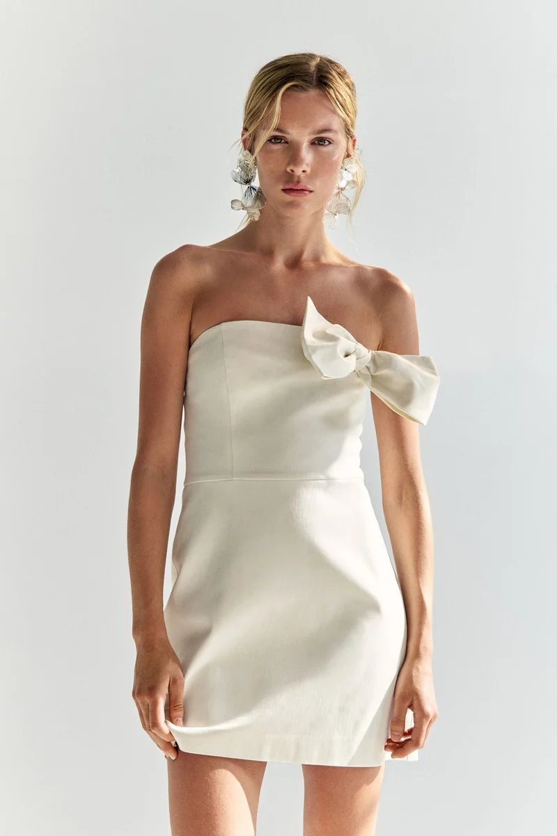 Bow-detail bandeau dress