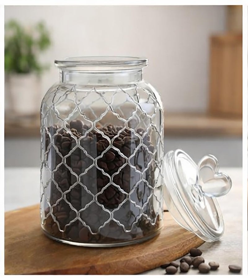 bellemax 1000ML Pop Glass Jar and Container With Airtight Silicone Seal Lid, Glass Jars For Kitchen Storage, Food Storage Containers For Spices, Dry Foods, Honey, Aachar (1000ML- POP Jars, Set of 3) - Image 3