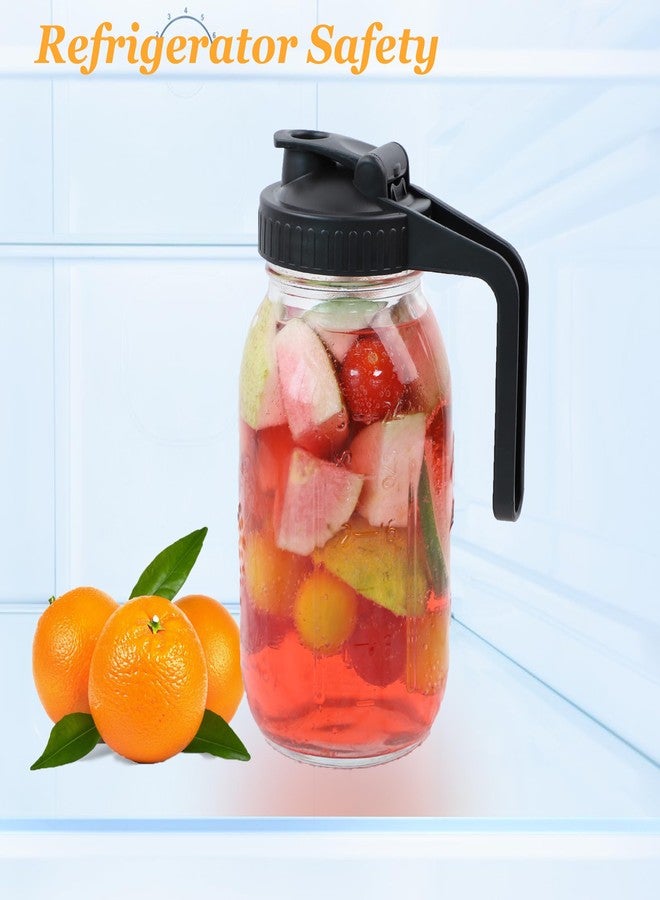 GMEPOCH غطاء إبريق برطمان ماسون مزود بفوهة صب ومقبض، أغطية برطمانات ماسون ذات الفتحة العادية مزودة بغطاء قلاب، فوهة صب سهلة، محكم الإغلاق مانع للتسرب، يحول برطمان ماسون الخاص بك إلى إبريق (البرطمانات غير متضمنة) - Image 2
