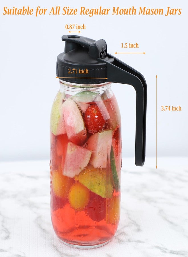 GMEPOCH غطاء إبريق برطمان ماسون مزود بفوهة صب ومقبض، أغطية برطمانات ماسون ذات الفتحة العادية مزودة بغطاء قلاب، فوهة صب سهلة، محكم الإغلاق مانع للتسرب، يحول برطمان ماسون الخاص بك إلى إبريق (البرطمانات غير متضمنة) - Image 4