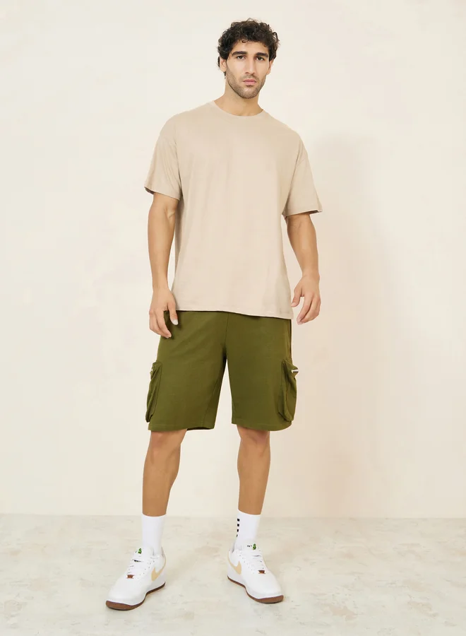 ستايلي Styli Basic Crew Neck Oversized T-Shirt
