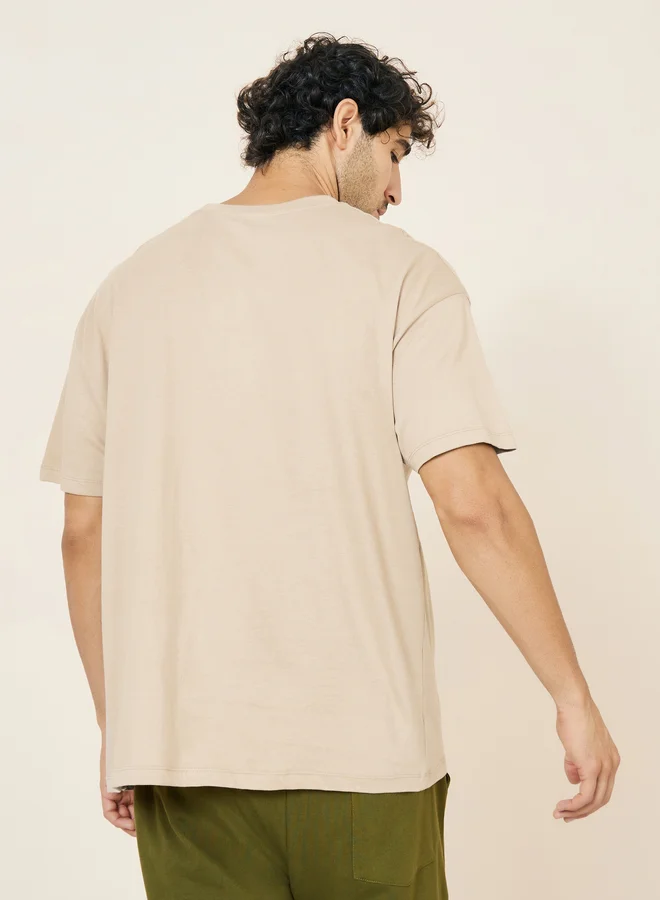 ستايلي Styli Basic Crew Neck Oversized T-Shirt