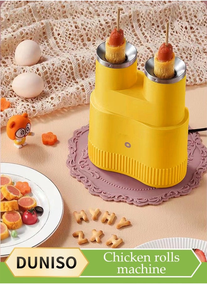 DUNISO - 2 Tube small-scale Electric Egg Roll Maker，Full automatic egg rolls breakfast machine，easy to clean，Can be used to make egg rolls, egg sausage and fried egg， for Home Kitchens - Image 1