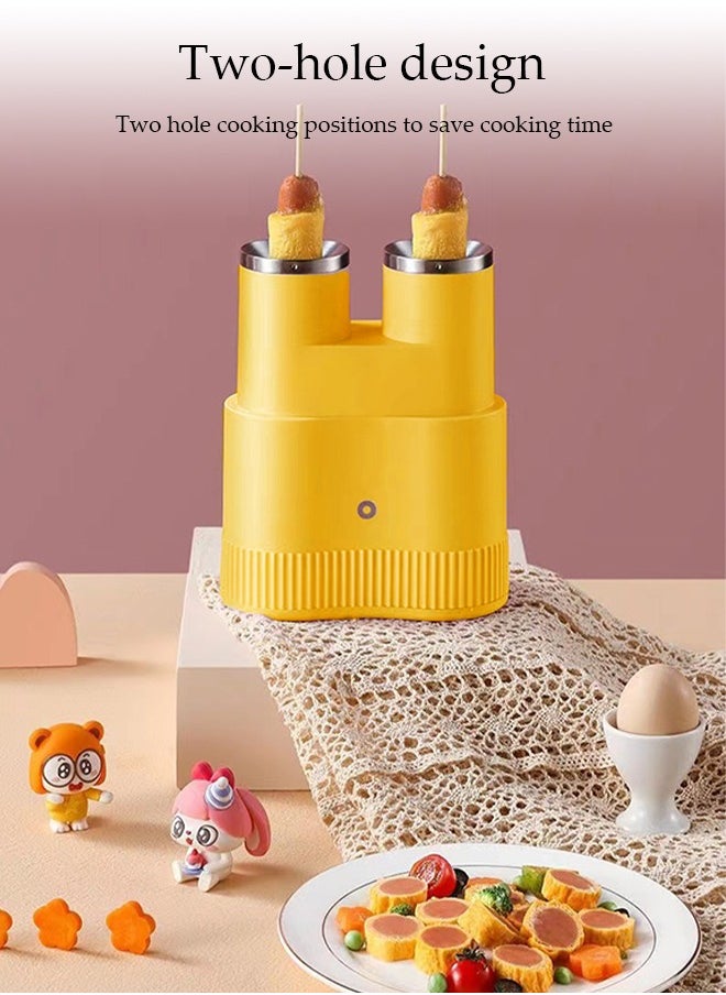 DUNISO - 2 Tube small-scale Electric Egg Roll Maker，Full automatic egg rolls breakfast machine，easy to clean，Can be used to make egg rolls, egg sausage and fried egg， for Home Kitchens - Image 1