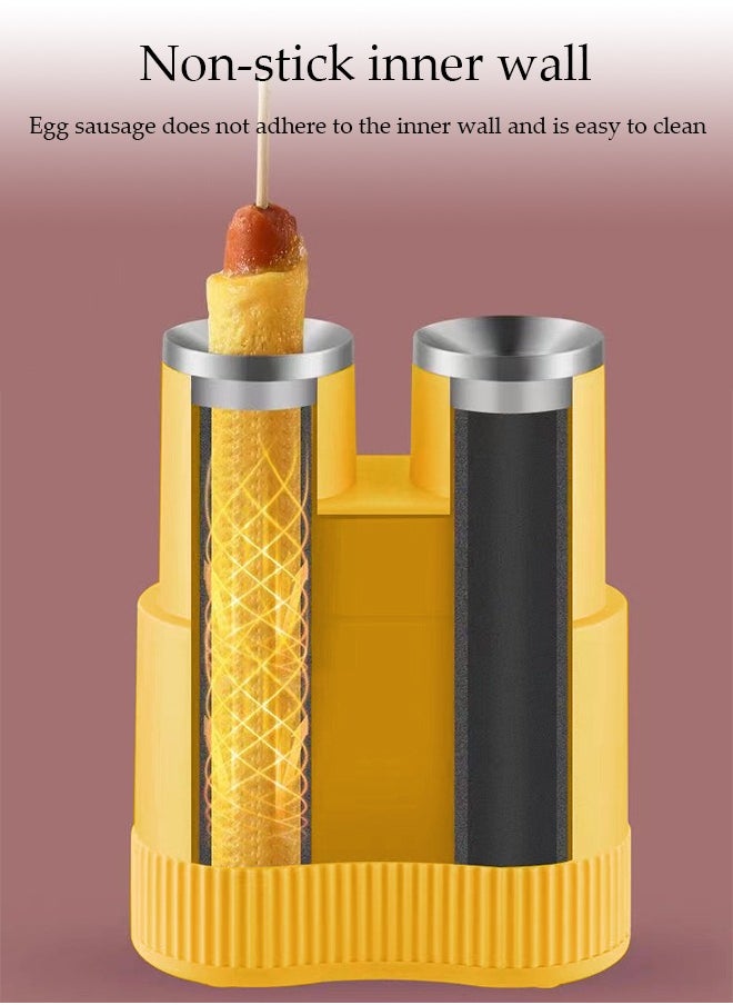 DUNISO - 2 Tube small-scale Electric Egg Roll Maker，Full automatic egg rolls breakfast machine，easy to clean，Can be used to make egg rolls, egg sausage and fried egg， for Home Kitchens - Image 1