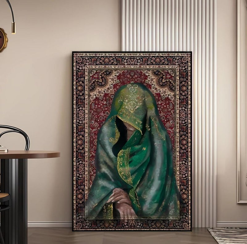 ماركتنا لوحة جدارية قماشية بتصميم فتاة عربية مع برواز مجوف مقاس (60×90) قطعة واحدة - Image 3