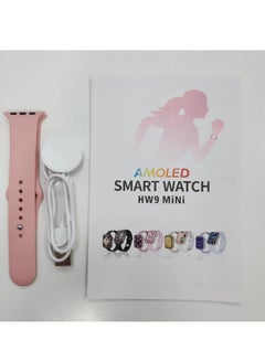 Haino Teko HW9 Mini Smartwatch Series 9 - Amoled Screen - 41MM - 1.8 Inch - 2 Straps in 1 ( Silicon & Metal ) - Pink  - Image 3