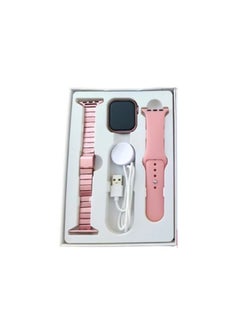 Haino Teko HW9 Mini Smartwatch Series 9 - Amoled Screen - 41MM - 1.8 Inch - 2 Straps in 1 ( Silicon & Metal ) - Pink  - Image 4