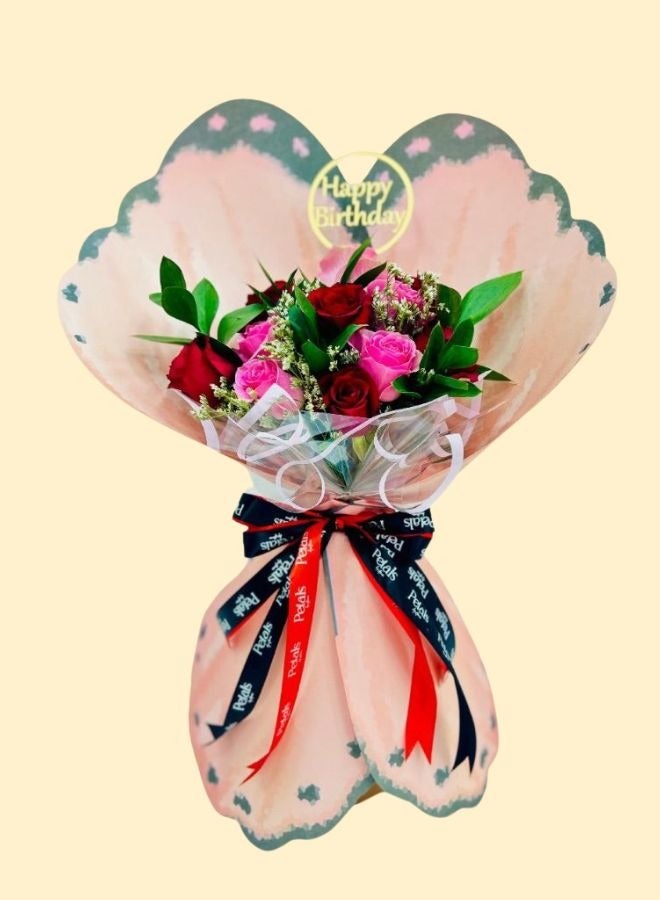 Fresh Flower Birthday Butterfly Romance Bouquet