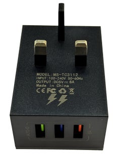 MARVERS Marvers MS TC3112 International Universal Travel Adaptor 3 USB Ports With 6A Quick Charging Black  - Image 3