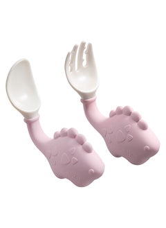 Babycare Babycare - Dino Spoon and Fork Set Green – BPA-Free, Easy-Grip Utensils for Toddlers and Babies, Safety Approved  - Image 2