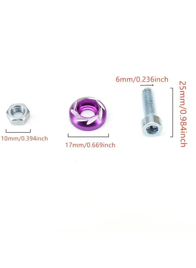 Purple M6 Nuts Bolts And Washers Set For License Plates Motorcycle Windshield Frame Decoration - Image 2