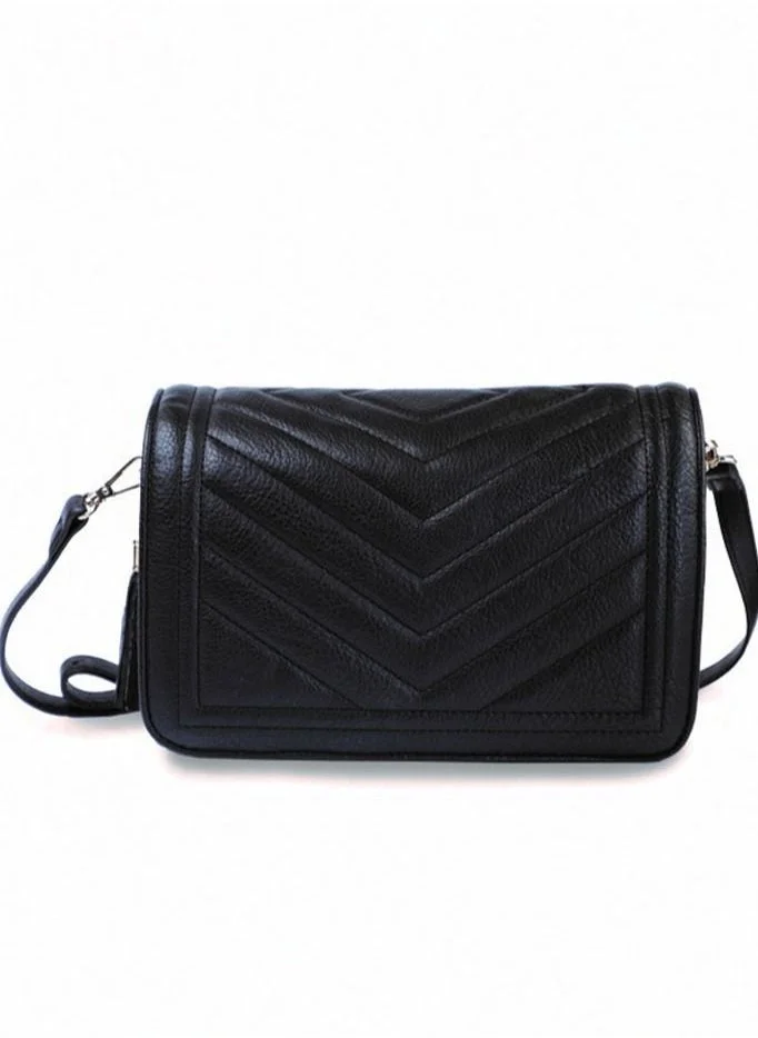 AMICA Camila Quilted Leather Crossbody Bag -Black