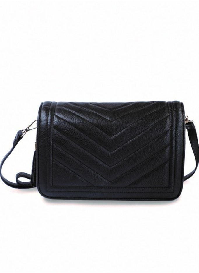 AMICA Camila Quilted Leather Crossbody Bag -Black - Image 3