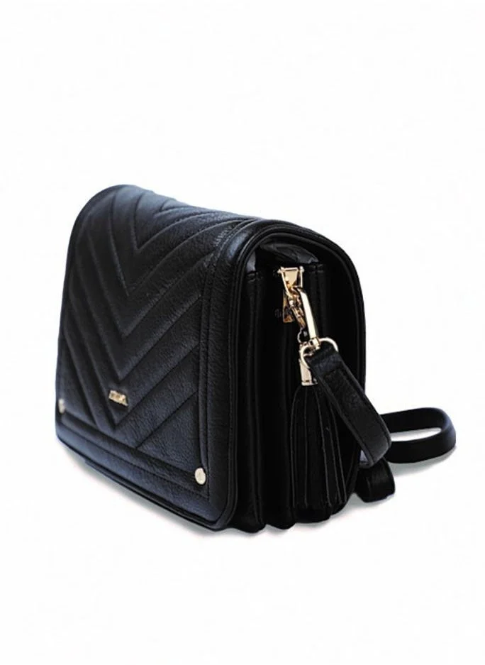 AMICA Camila Quilted Leather Crossbody Bag -Black
