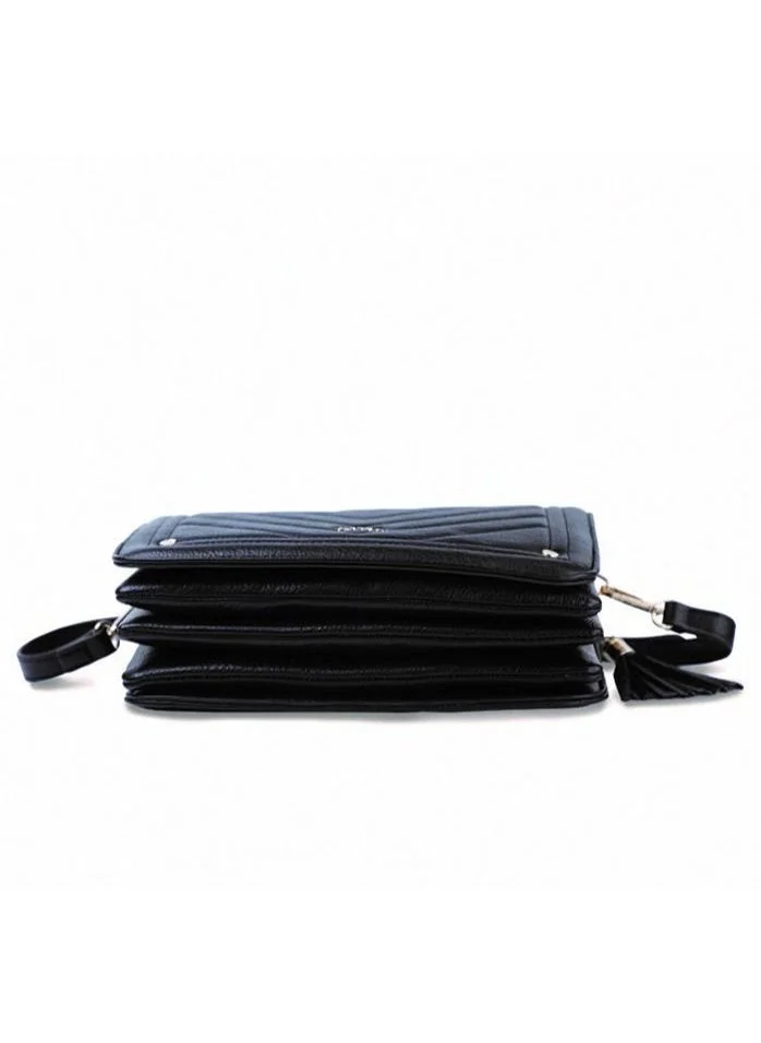AMICA Camila Quilted Leather Crossbody Bag -Black
