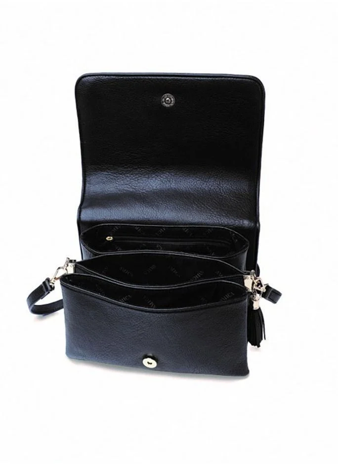 AMICA Camila Quilted Leather Crossbody Bag -Black