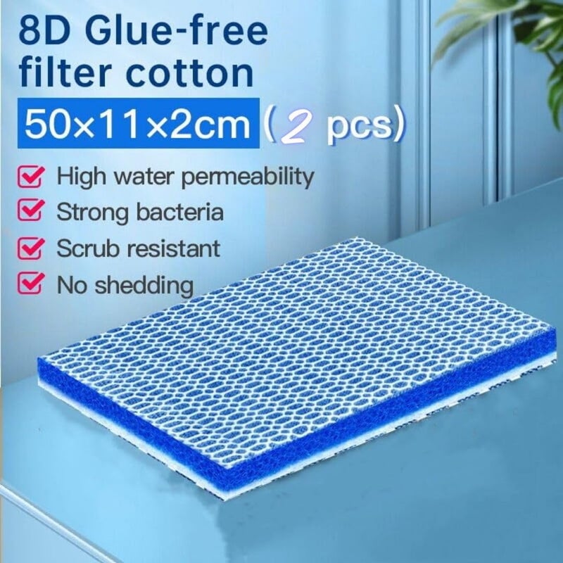 VAYINATO Upgraded 8D Multi Layer 50 * 11Cm (Pack of 2) Reusable Aquarium and Koi Pond Filter Media Sponge for Cyrstal Clear Water | No Clog | Washable | Long Lasting - Image 2